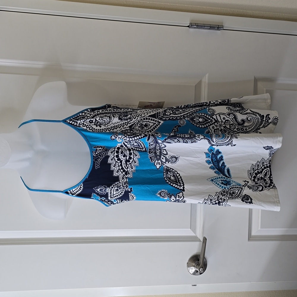 Nwt Soma Lindi Border Chemise Aqua Multi Size XL